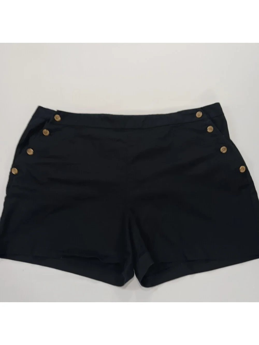 Banana Republic 491832-00 Women's Black Side Buttons Shorts Size 18 (40×4)
